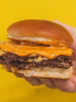 double cheeseburger from smokejumpers grill in disneyland