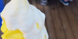 It's Snow-capped Raspberry from Adorable Snowman Frozen Treats in Disneyland